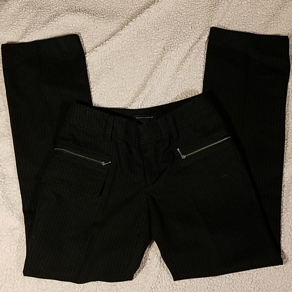 Banana Republic Pinstripe Zip Pants Sz 4 - Picture 1 of 7